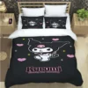 Cartoon Image Kuromis Pattern Quilt Cover With Pillowcases 3D Digital Printed Bedding Set Twin Full Queen 16 - Kuromi Shop