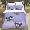 Cartoon Image Kuromis Pattern Quilt Cover With Pillowcases 3D Digital Printed Bedding Set Twin Full Queen 23 - Kuromi Shop